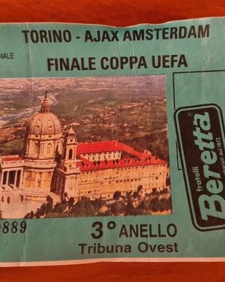 Biglietto stadio finale Coppa Uefa Torino Aiax