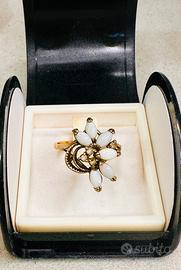 Anello placcato oro e opalini