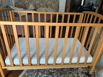 culla lettino pali con materasso