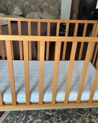 culla lettino pali con materasso