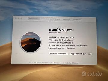 Macbook pro 2012 15" 1tb 16gb i7