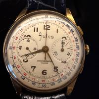 Cronografo svizzero oro 18 kt Jules anni ’50