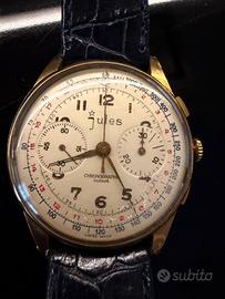 Cronografo svizzero oro 18 kt Jules anni ’50