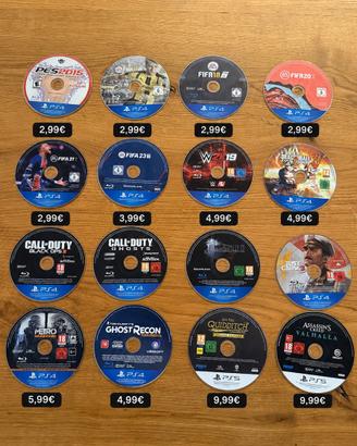Giochi PlayStation 4 e 5. Prezzi in foto.