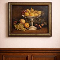 Natura morta olio su tela scuola italianaXX secolo