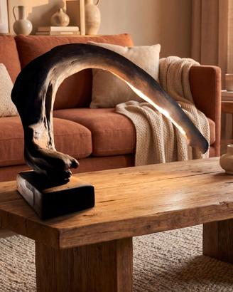 Lampada da tavolo legno artigianale con LED