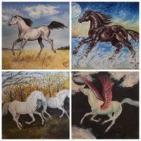 Cavallo olio su tela