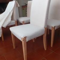 6 Sedie con fodera in cotone 