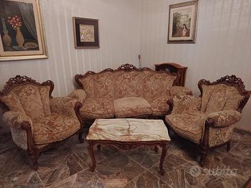divano,  2 poltrone e tavolino in onice