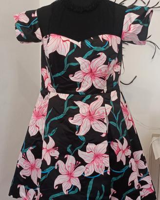Abito corto floreale PINKO Duchesse Taglia 44 ITA 