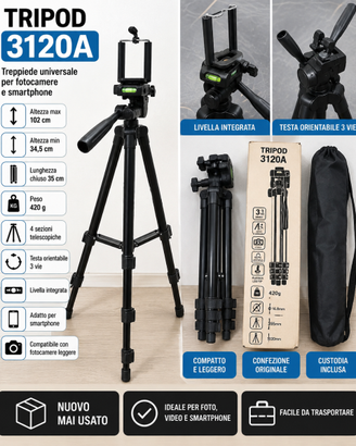 Treppiede 3120A Fotocamera Smartphone 102 cm Custo