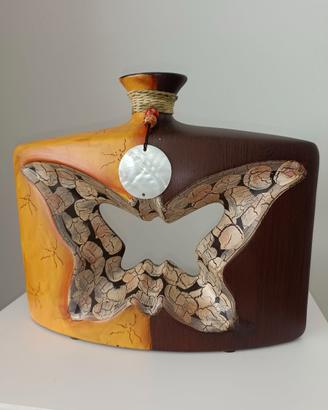 Vaso in Ceramica Motivo Farfalla (nuovo)