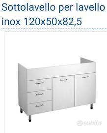 SOTTOLAVELLO BIANCO CON CASSETTIERA 120X50cm