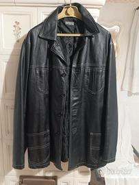 Giacca uomo in vera pelle col nero tg 48/50. perfe