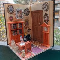 Libro decorativo con angolo di casa stile retro'