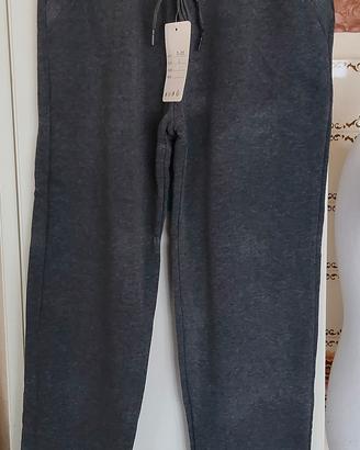 pantalone tuta grigio unisex felpato 