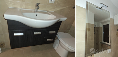 Lotto 2 bagni RAK Ceramics+mobili+specchi+boiler