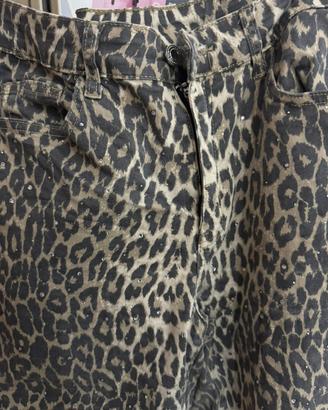 Pantalone leopardato jeans