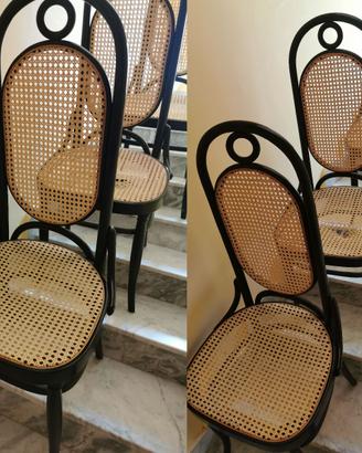 Sedie in legno in paglia di Vienna Thonet