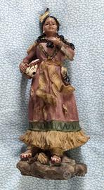 Statuetta donna indiana Squaw in resina USATA