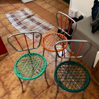 3 seggioline pieghevoli anni 60