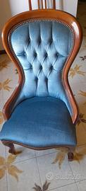 poltroncina x camera in noce rivestimento  velluto