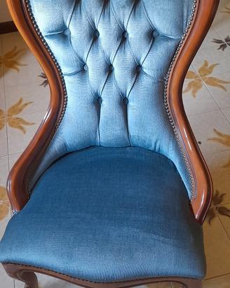 poltroncina x camera in noce rivestimento  velluto