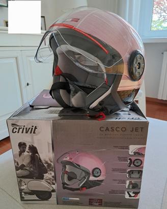 nuovo casco jet colore rosa taglia S