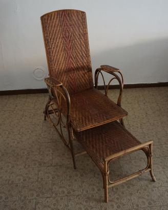chaise longue in vimini