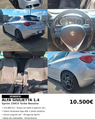 Alfa Romeo Giulietta Sprint 1.4 turbo benzina 