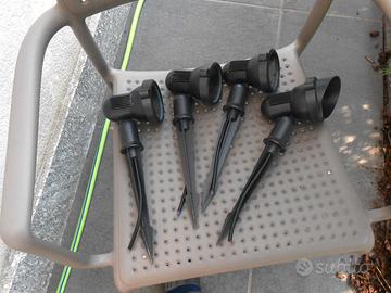 4 faretti giardino led alluminio -IP 65-come nuovi