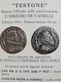 MONETE IN ARGENTO COMMEMORAZIONE ASSEDIO DI CANELL