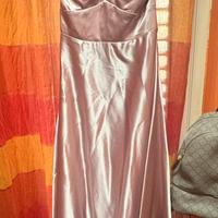 Vestito rosa cipria con stola