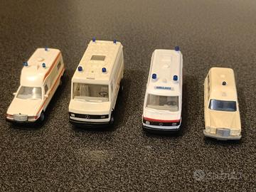 4 modellini Mercedes ambulanza 1\87