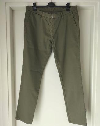 Pantalone uomo cotone verde militare tg,54