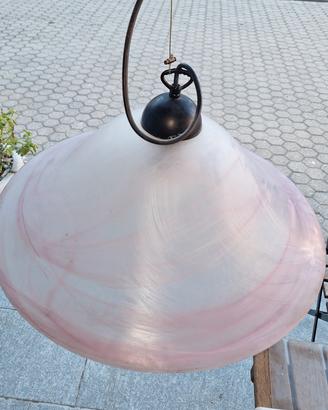 Lampadario murano rosa vintage