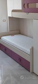Struttura letto singolo con cassetti 
