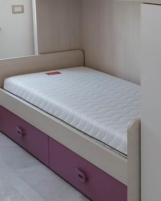 Struttura letto singolo con cassetti 