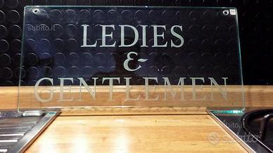 Targa in vetro sabbiato ledies and gentlemen