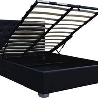 letto a contenitore nero ecopelle