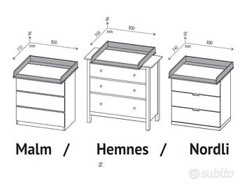 Fasciatoio per cassettiera ikea