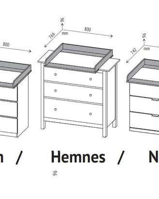 Fasciatoio per cassettiera ikea