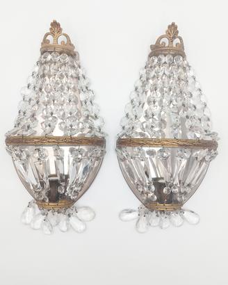 Coppia di applique vintage stile Impero a gocce