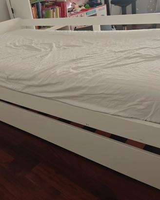 Letto estraibile  bambini 190x90 con due materassi
