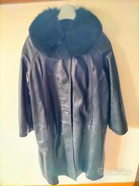 cappotto in pelle con interno in pelliccia 