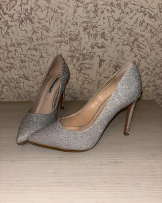 Tacco décolleté argento 10cm mis.36