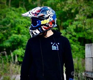 Casco enduro/motard ls2 tg.L + maschera 100% blu