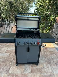 Bbq a gas con fornello laterale
