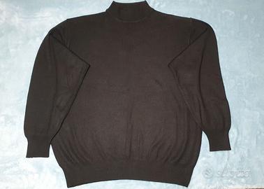 Maglione unisex nero, in lana e acrilico, tg. XXL