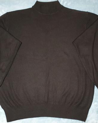 Maglione unisex nero, in lana e acrilico, tg. XXL